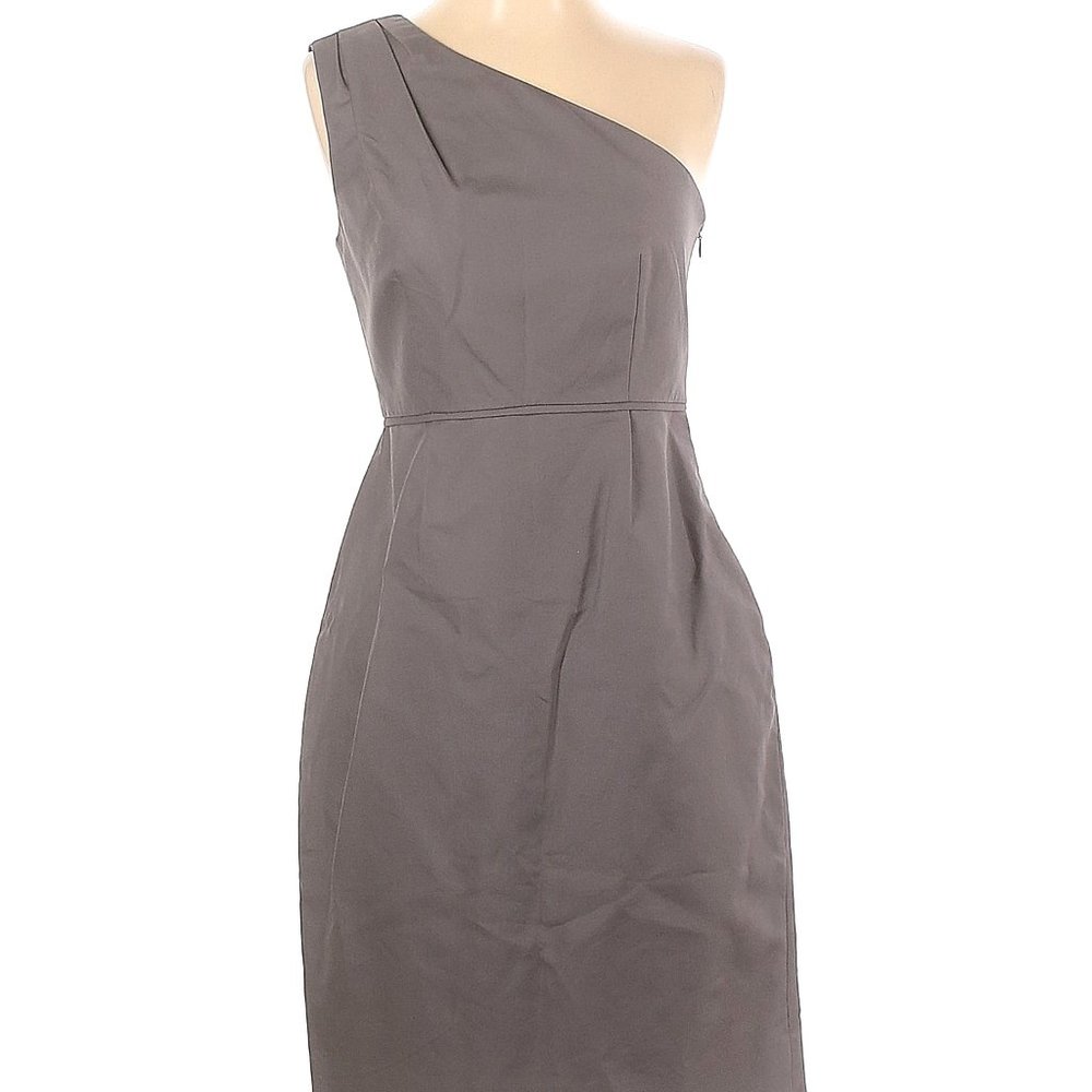 J. Crew one-shoulder gray sheath dress